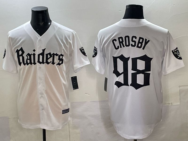 Men 2025 Oakland Raiders #98 Crosby white 6th generation Joint Name Nike Limited NFL Jersey style 01->san francisco 49ers->NFL Jersey